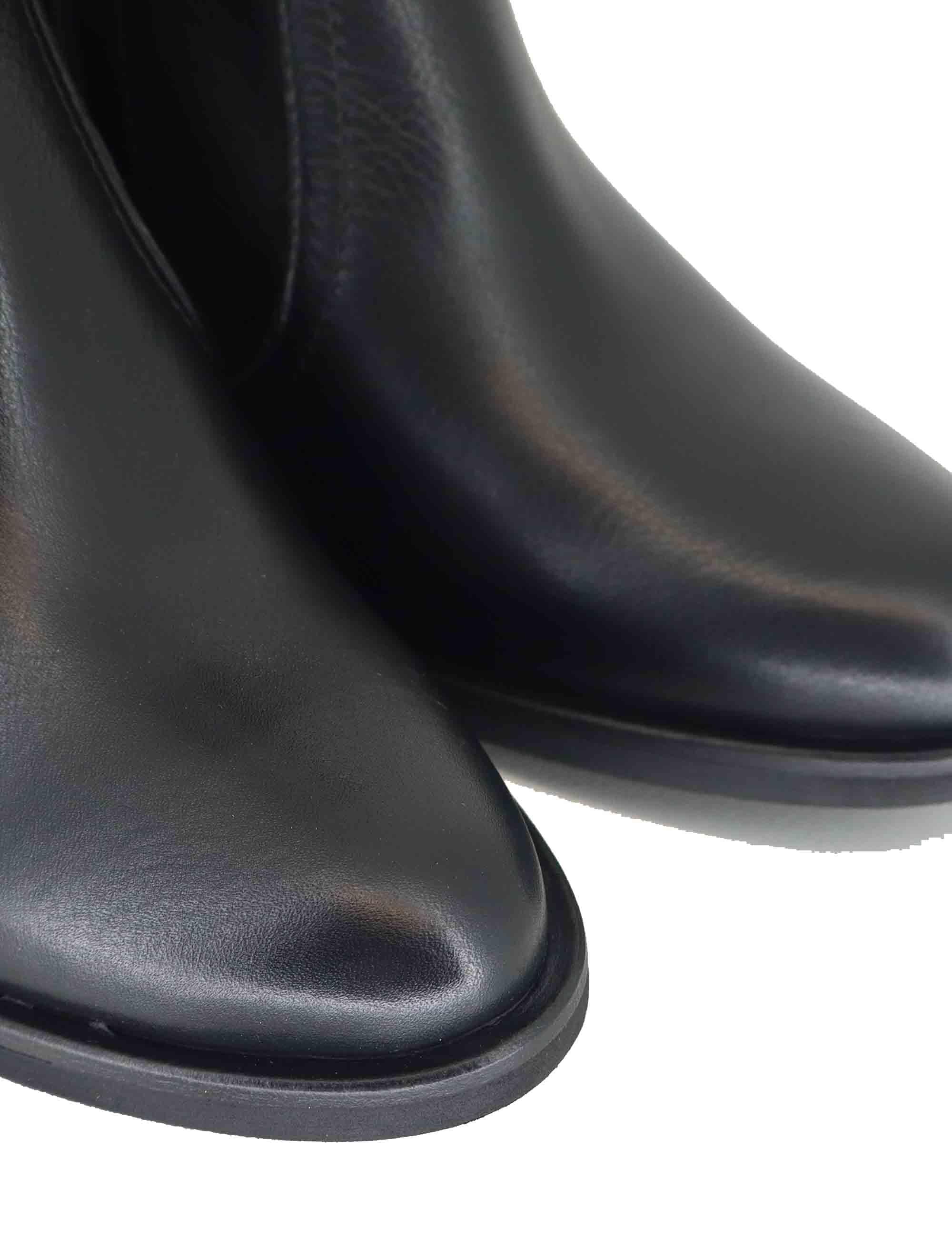 Stivaletti donna in pelle nera con tacco alto in cuoio AVI 3 001 Tattoo 