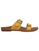 Sandali bassi donna in pelle gialla con fibbia laterale Donna JUSTINE 6220-170300