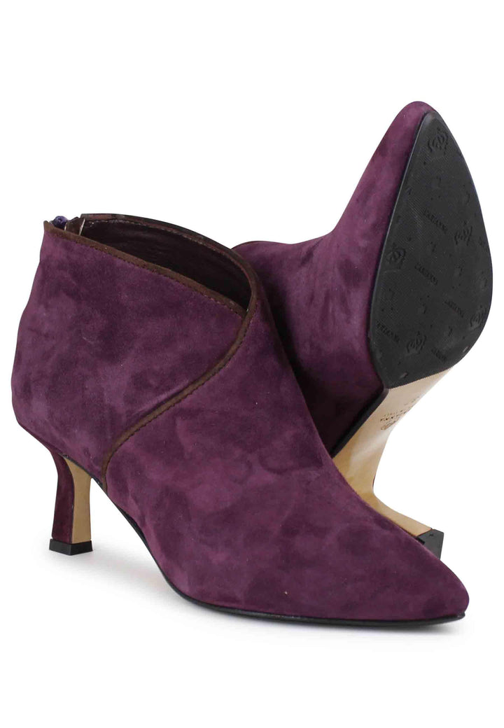 Stivaletti donna in camoscio prugna con zip posteriore TR1662/RT 36 L'Arianna 