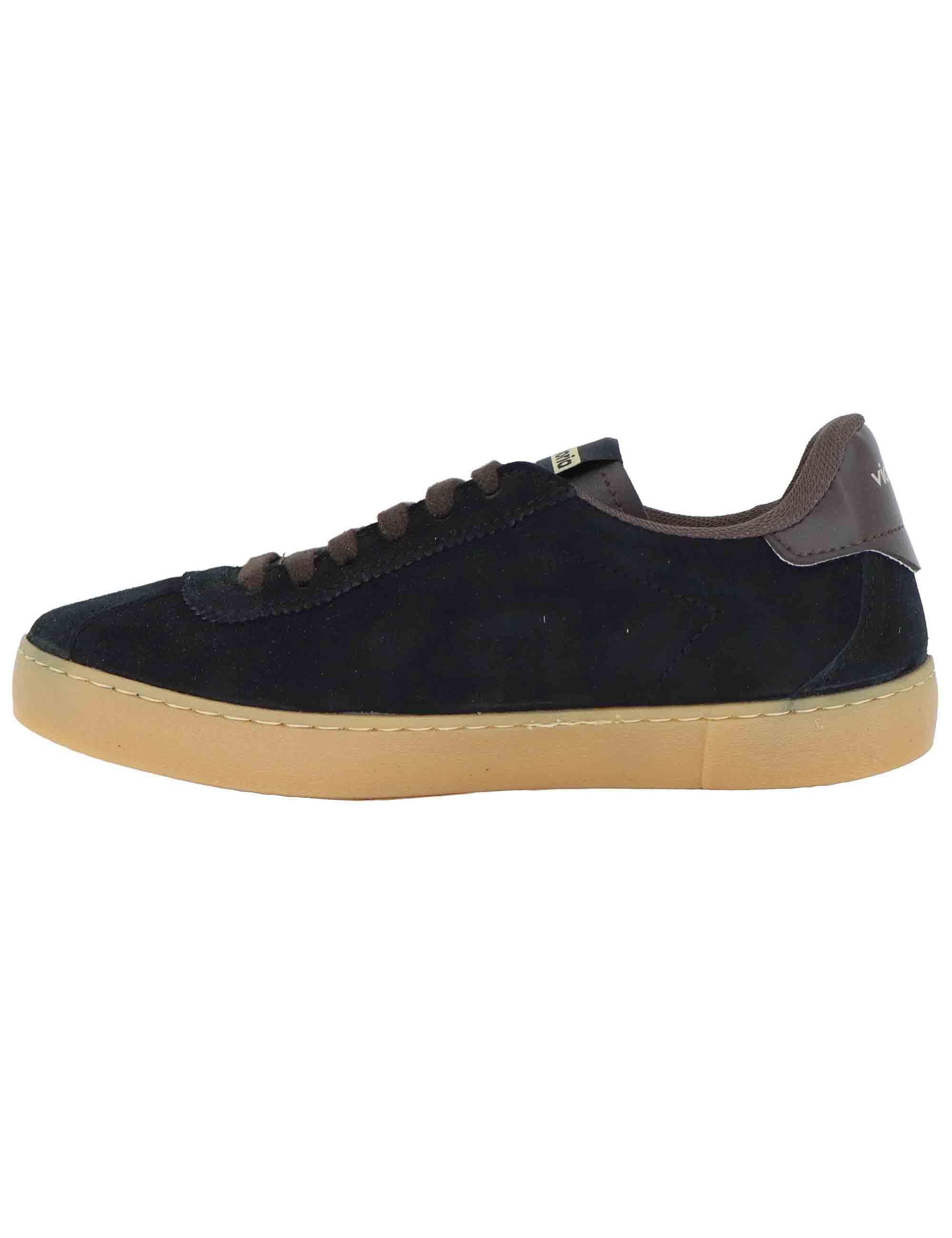 Sneakers donna in camoscio nero e pelle 1126221 Negro Victoria 