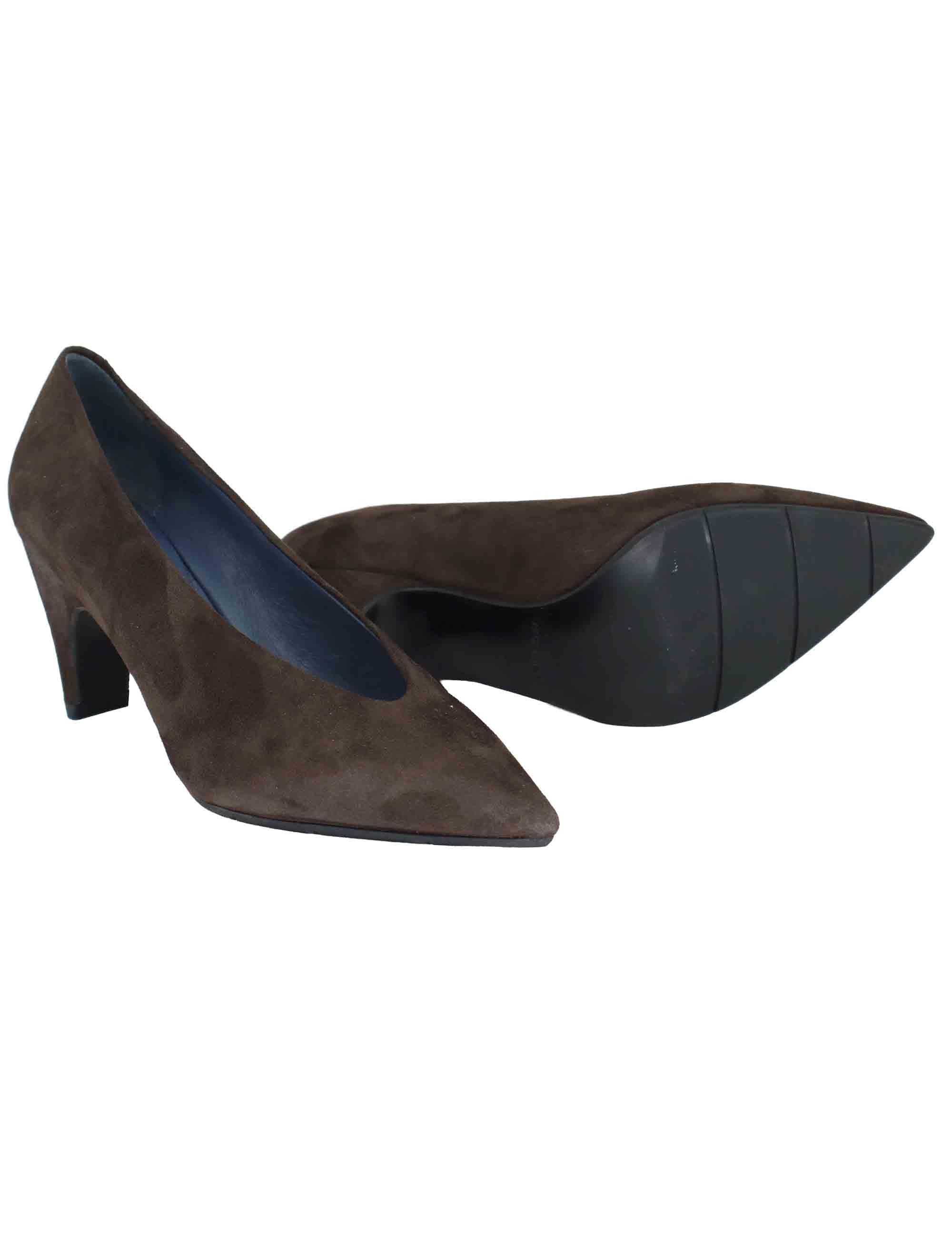 Decollete donna in camoscio testa di moro tacco alto SP2055 014 Spatarella 