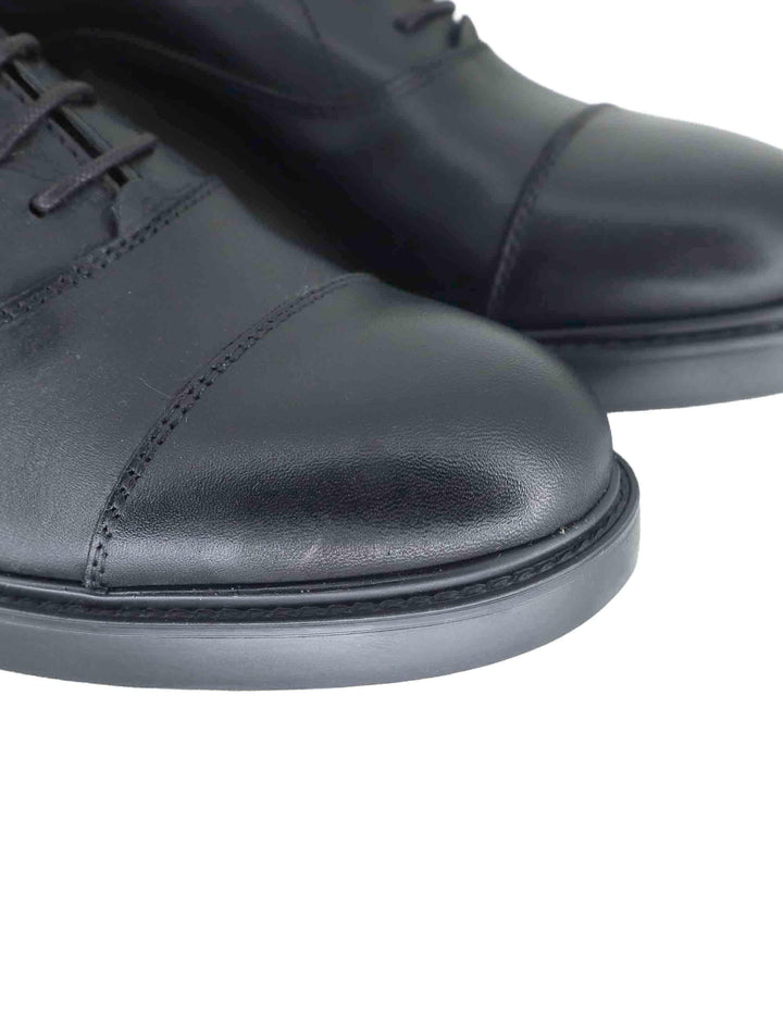 Stringate uomo in pelle nera con suola in gomma SPDU8040 029 Spatarella 