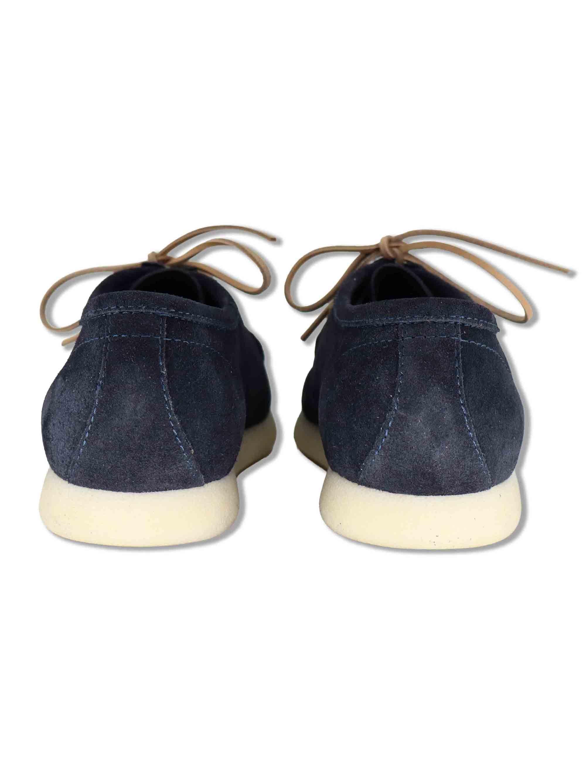 Stringate uomo Walleby in camoscio blu con suola in gomma leggera SPCL3014 002 Spatarella 