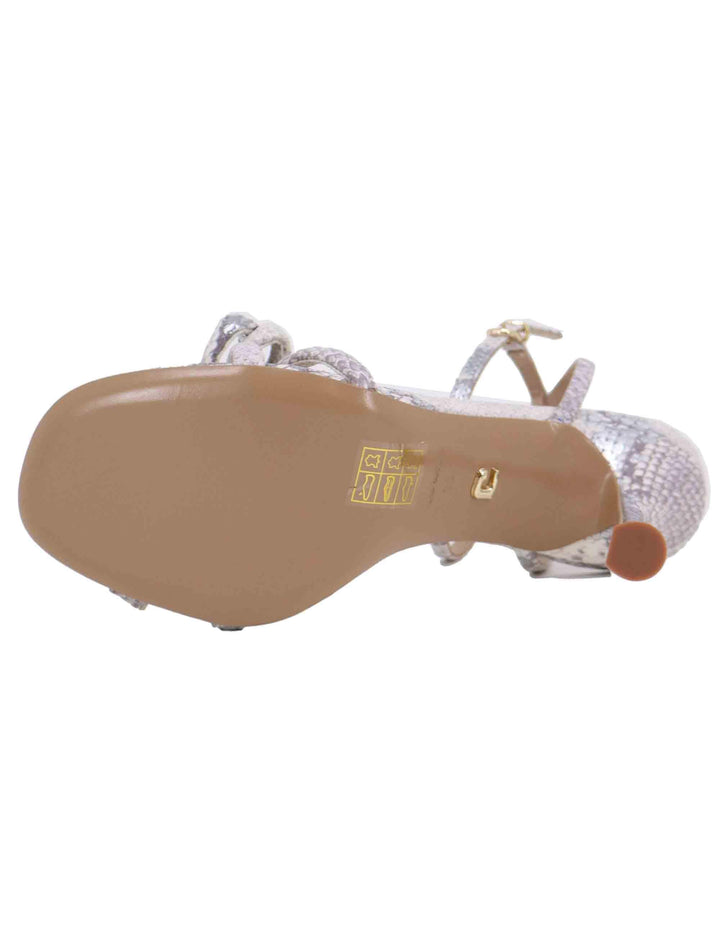 Sandali donna Lisboa in pelle snake argento e cinturino alla caviglia 249Z53BK 601 Lola Cruz 