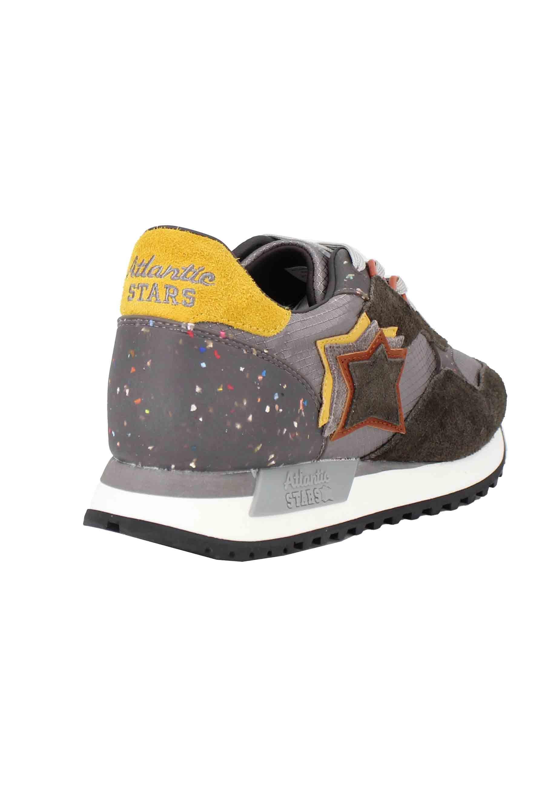 Sneakers Draco uomo in pelle e tessuto grigio con stelle in tinta DRACOC GCFYDR21 Atlantic Star 