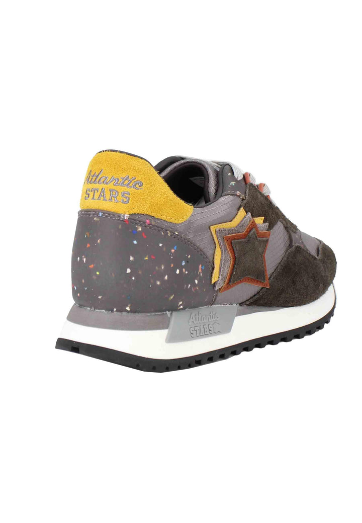 Sneakers Draco uomo in pelle e tessuto grigio con stelle in tinta DRACOC GCFYDR21 Atlantic Star 
