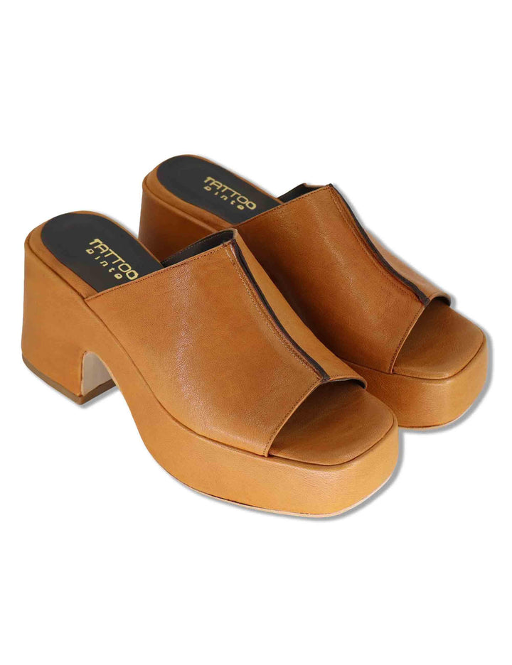 Sandali donna in pelle cuoio zenza cinturino con zeppa alta fasciata in pelle HILTON44100 013 Tattoo 