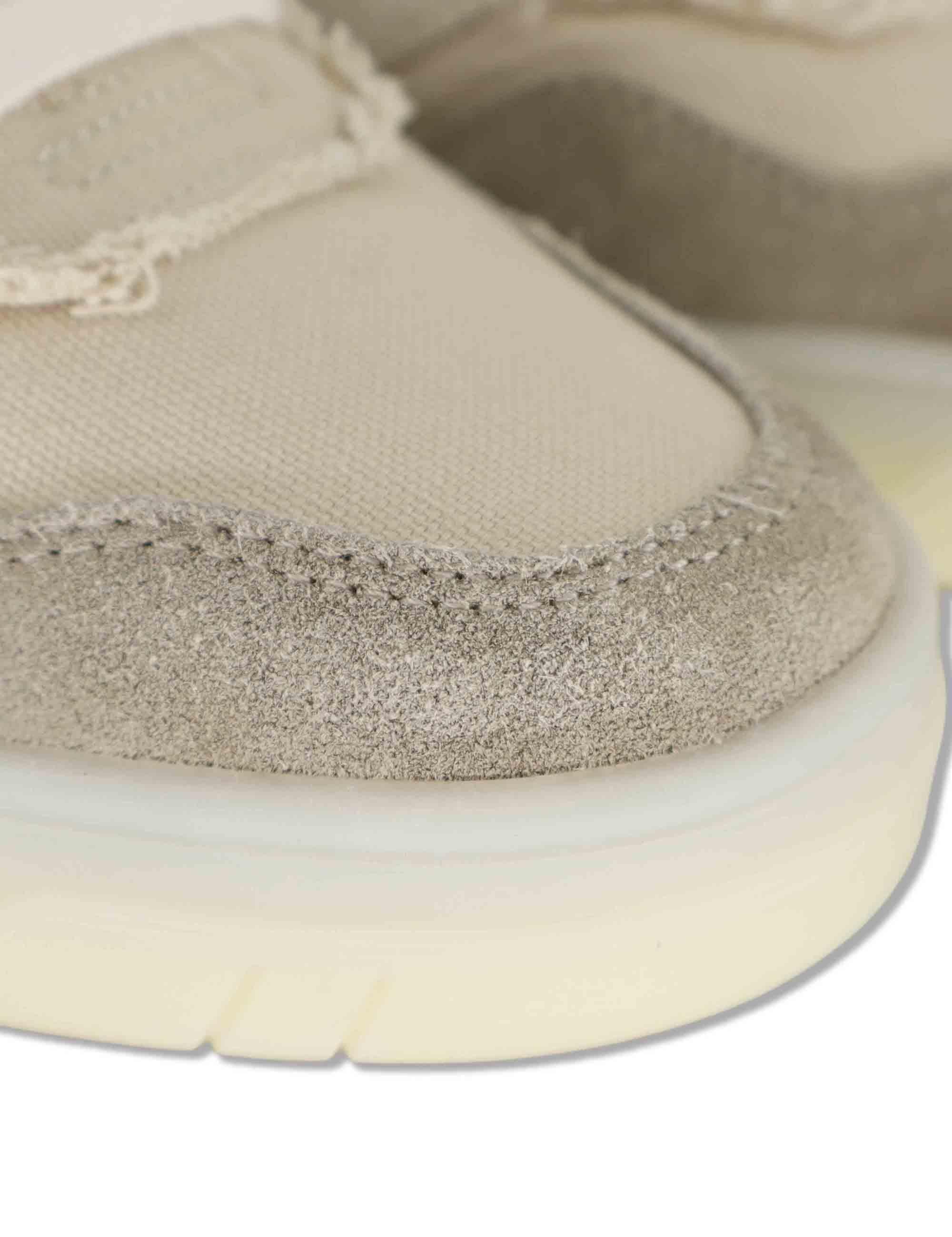 Sneakers donna Seul in tessuto e pelle beige con suola alta 1257146 80_Beige Victoria 