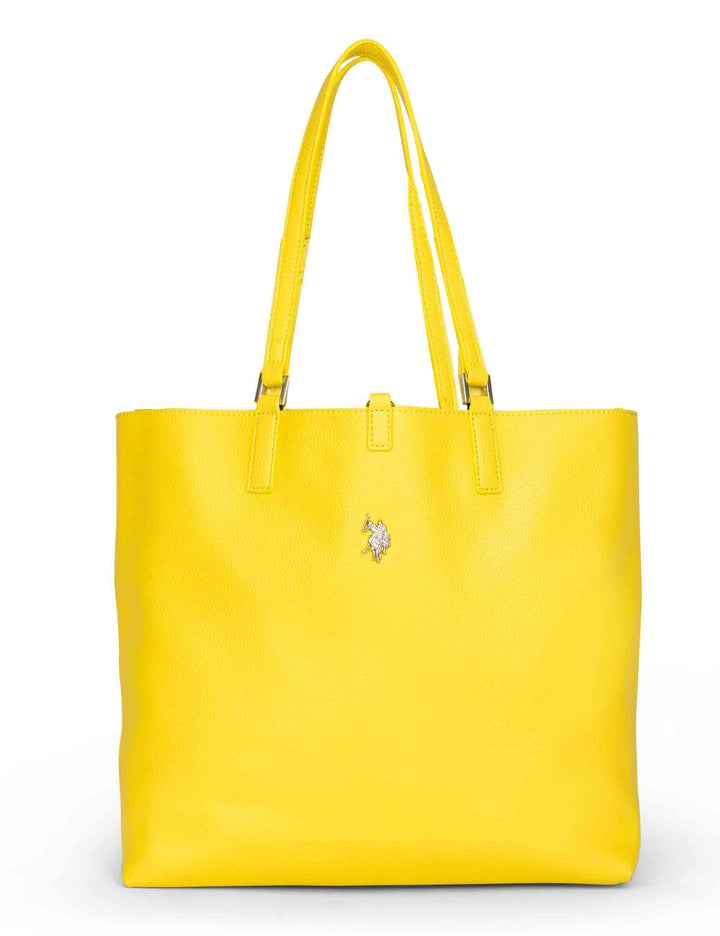 Borse shopper donna Malibu in eco pelle gialla con doppi manici BIUM16294WV P307 U.S. Polo Assn. 