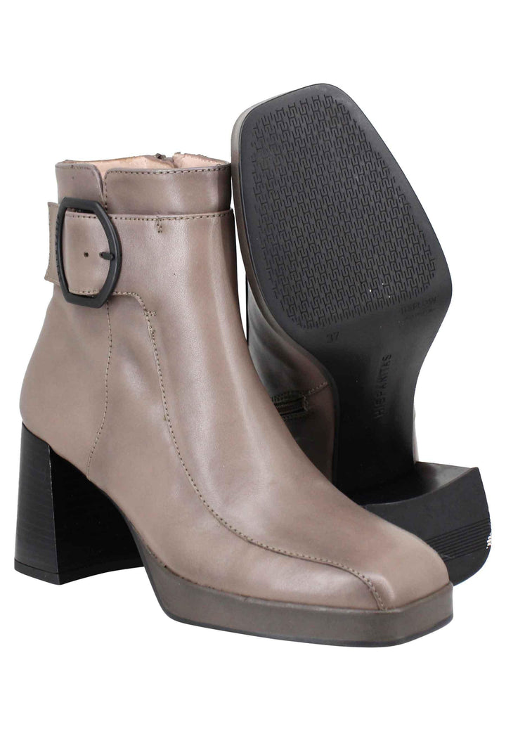 Stivaletti donna in pelle grigia con cinturino tacco e plateau HI222294 022 Hispanitas 