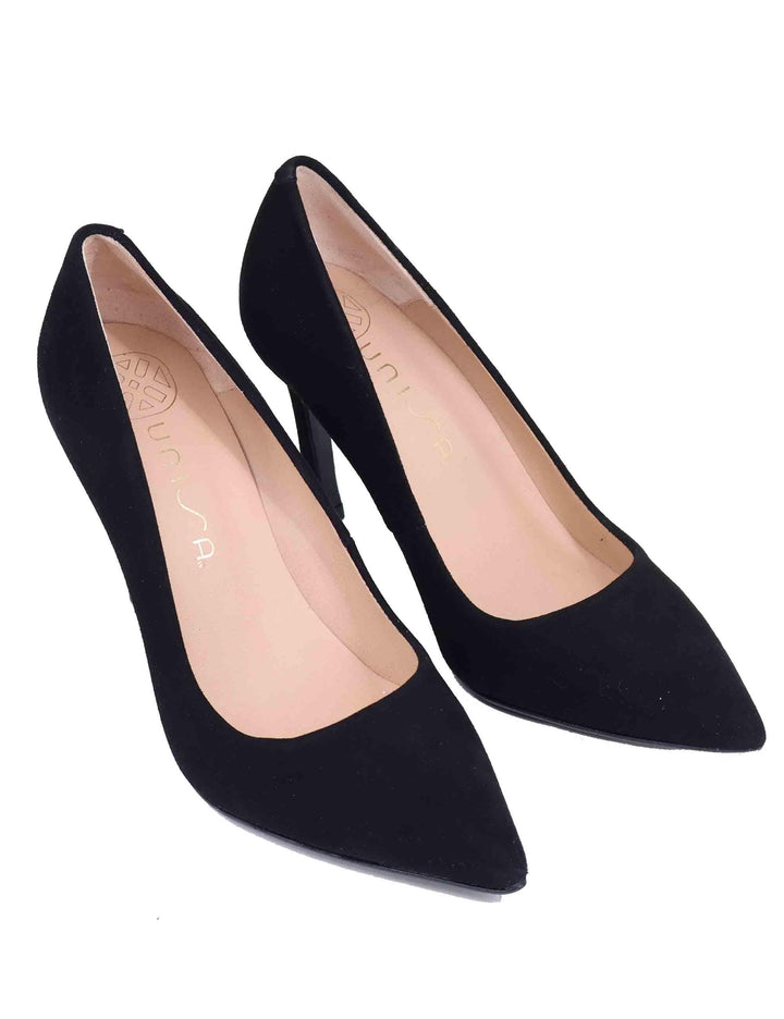 Decollete donna in camoscio nero tacco alto TOLLER KS BLACK Unisa 