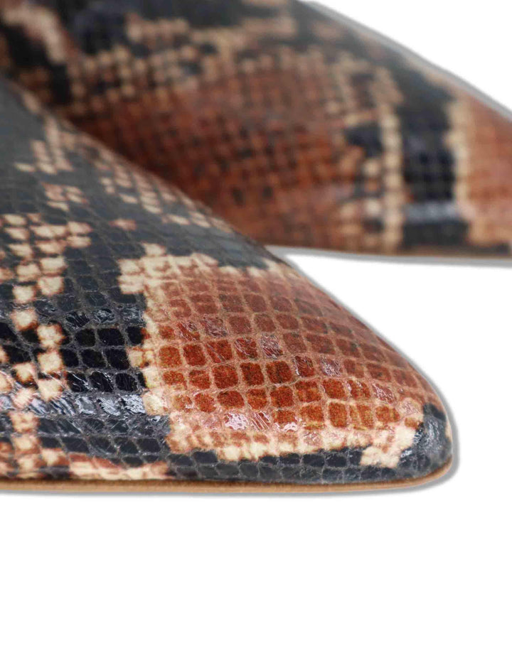 Decollete slingback donna in pelle cuoio stampata con tacco basso CH2533/RT 014 L'Arianna 