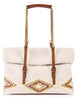 White faux fur bags with double handles, Women's AMANDA U03