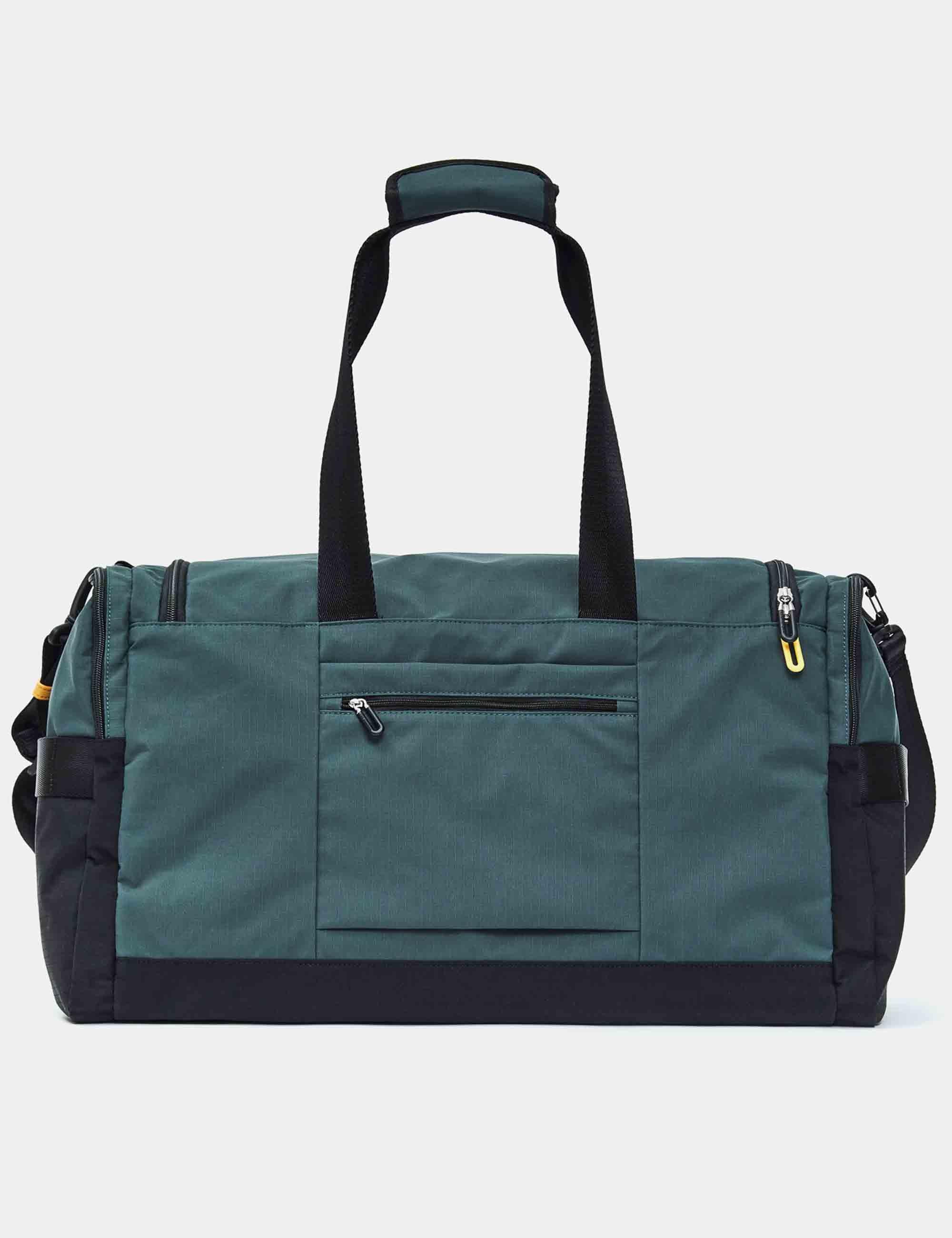 Borsoni Y-Lite in tessuto nero e verde 32x54x27,5 cm con manici tracolle e tasche P10OWB01 A78 Mandarina Duck 