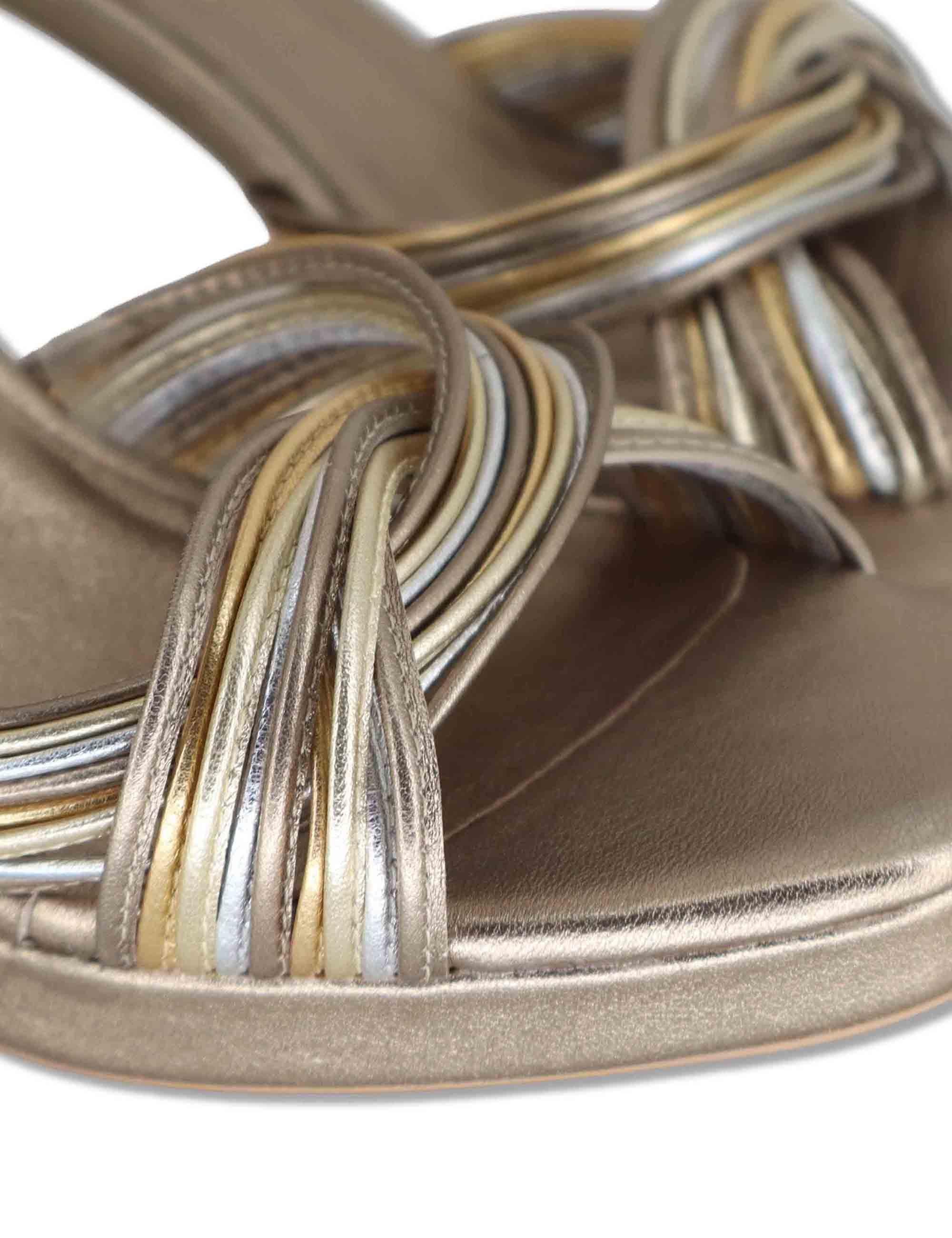 Sandali donna in pelle multi con tacco alto e cinturino alla caviglia SELENA LMT MULTI Unisa 