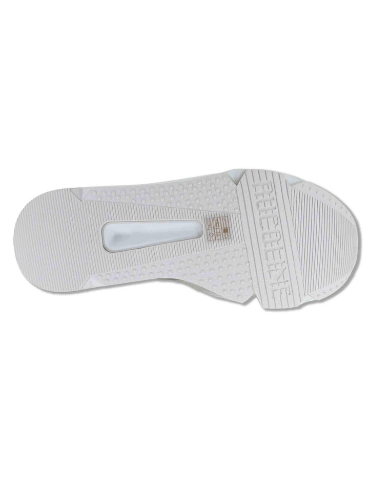 Sneakers donna in pelle e pizzo bianco con zeppa alta in gomma 4009-84585 2 Ruco Line 