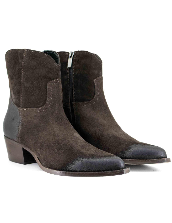 Stivaletti texani donna in costa marrone con punta a punta GOLD 1 014 Tattoo 