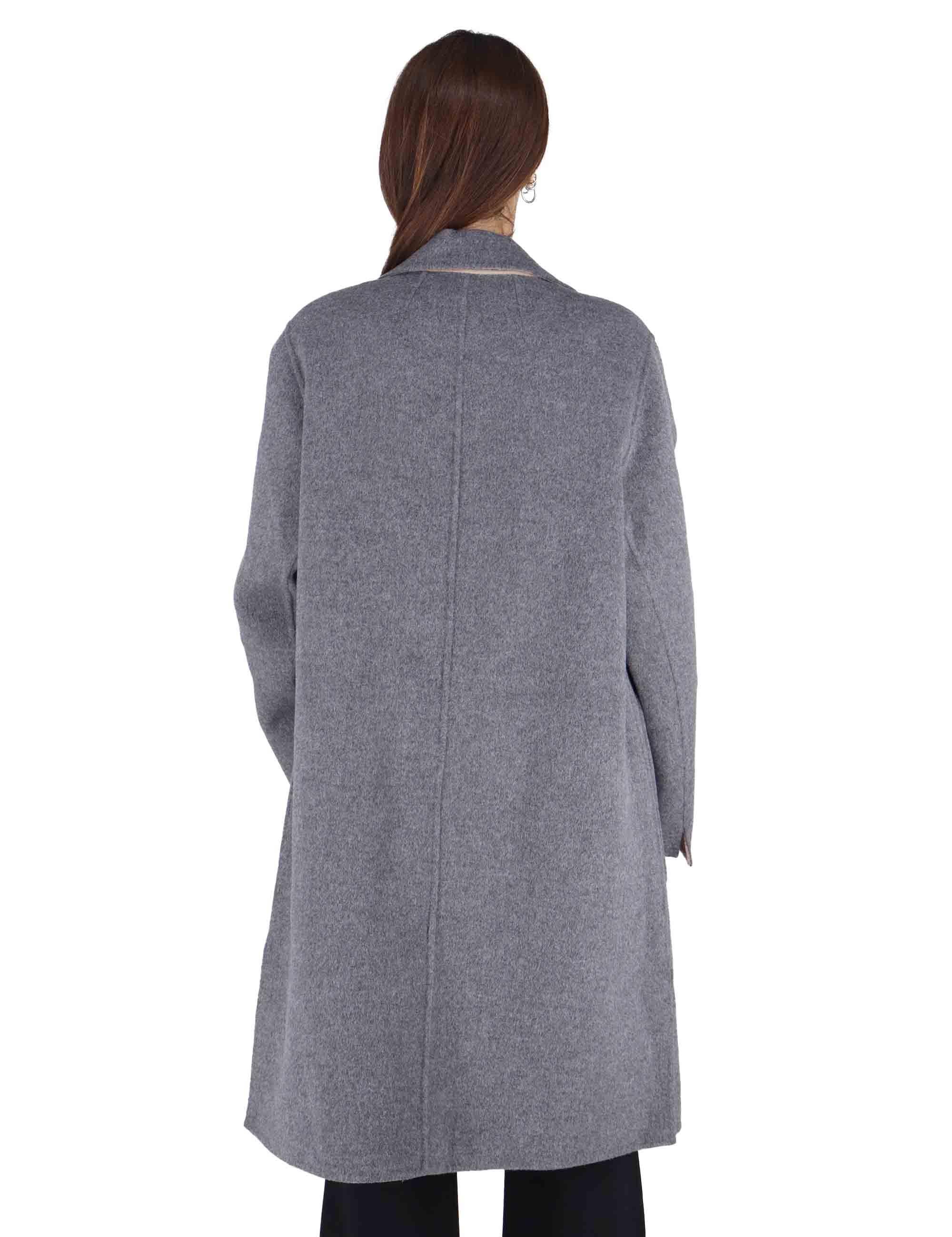 Cappotti donna reversibili Double Wool in lana grigia e beige JB539020276 21B12 Maliparmi 
