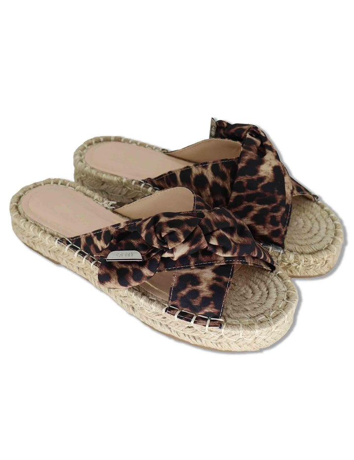 Sandali donna espadrillas in tessuto animalier con incrocio e fiocco PAROS 03 LEOPARD Liu-Jo 