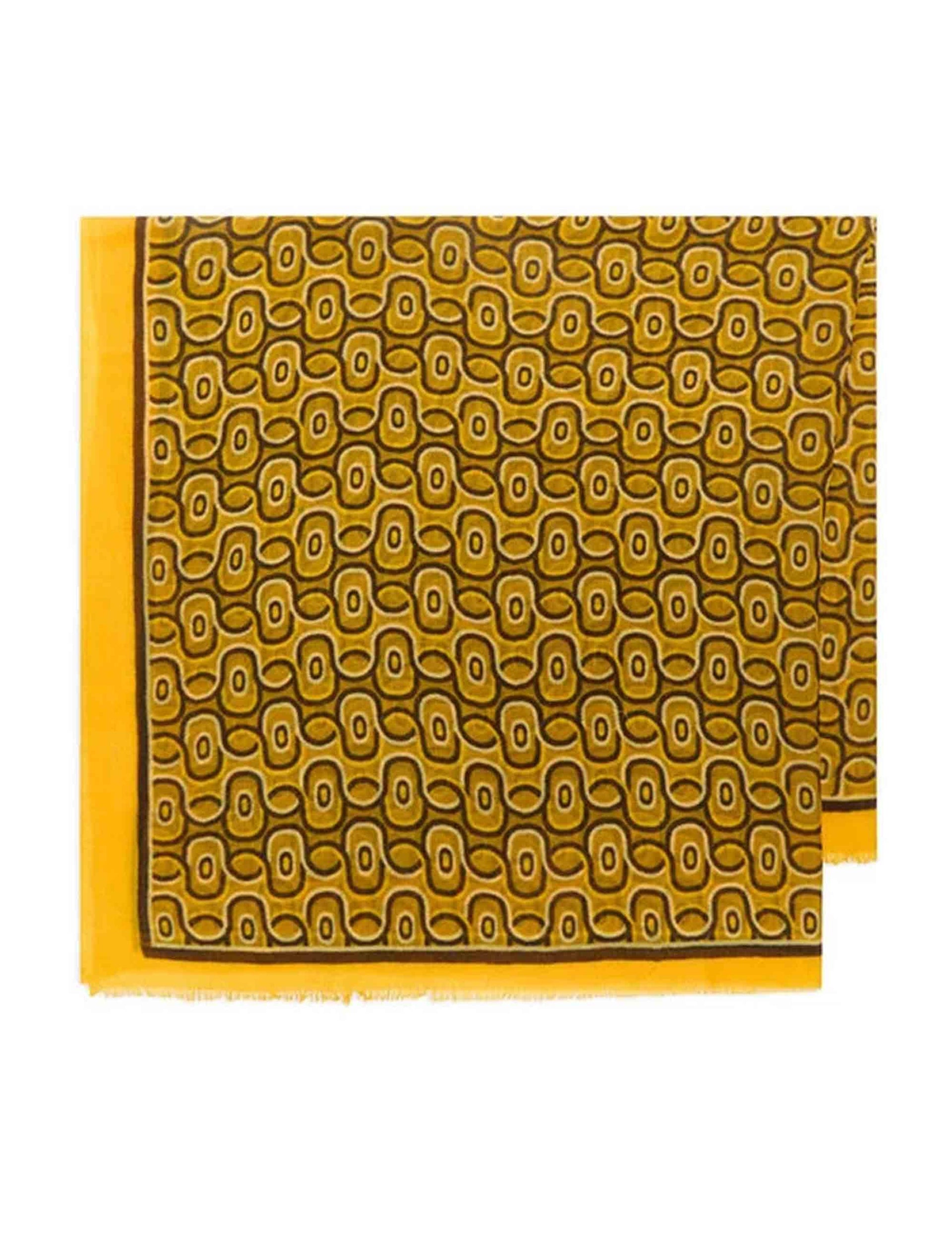 Foulard donna Collection Print in lana a fantasia gialla IR002220199 A7098 Maliparmi 