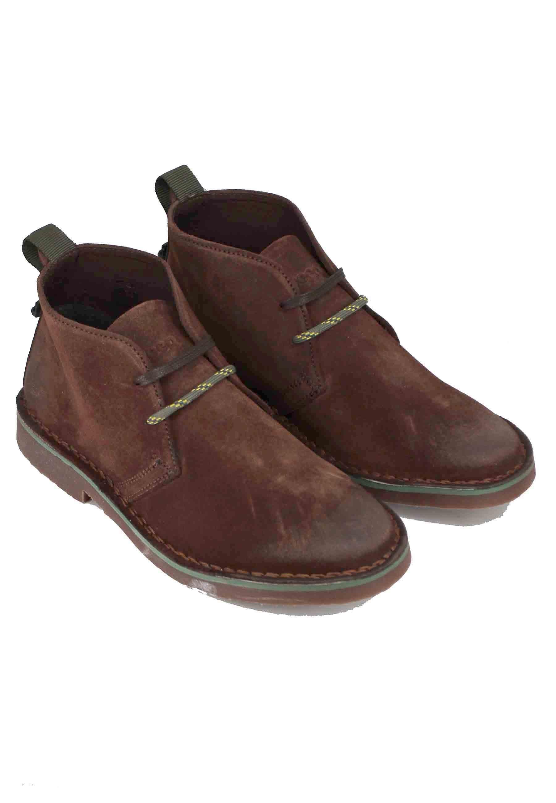 Stivaletti polacchine uomo Overland in camoscio testa di moro con suola in para JM32070A 030 Jeep 