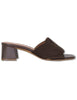 Sandali Leo in pelle e tessuto intrecciato marrone Donna 879Z94HG 90-MARRON