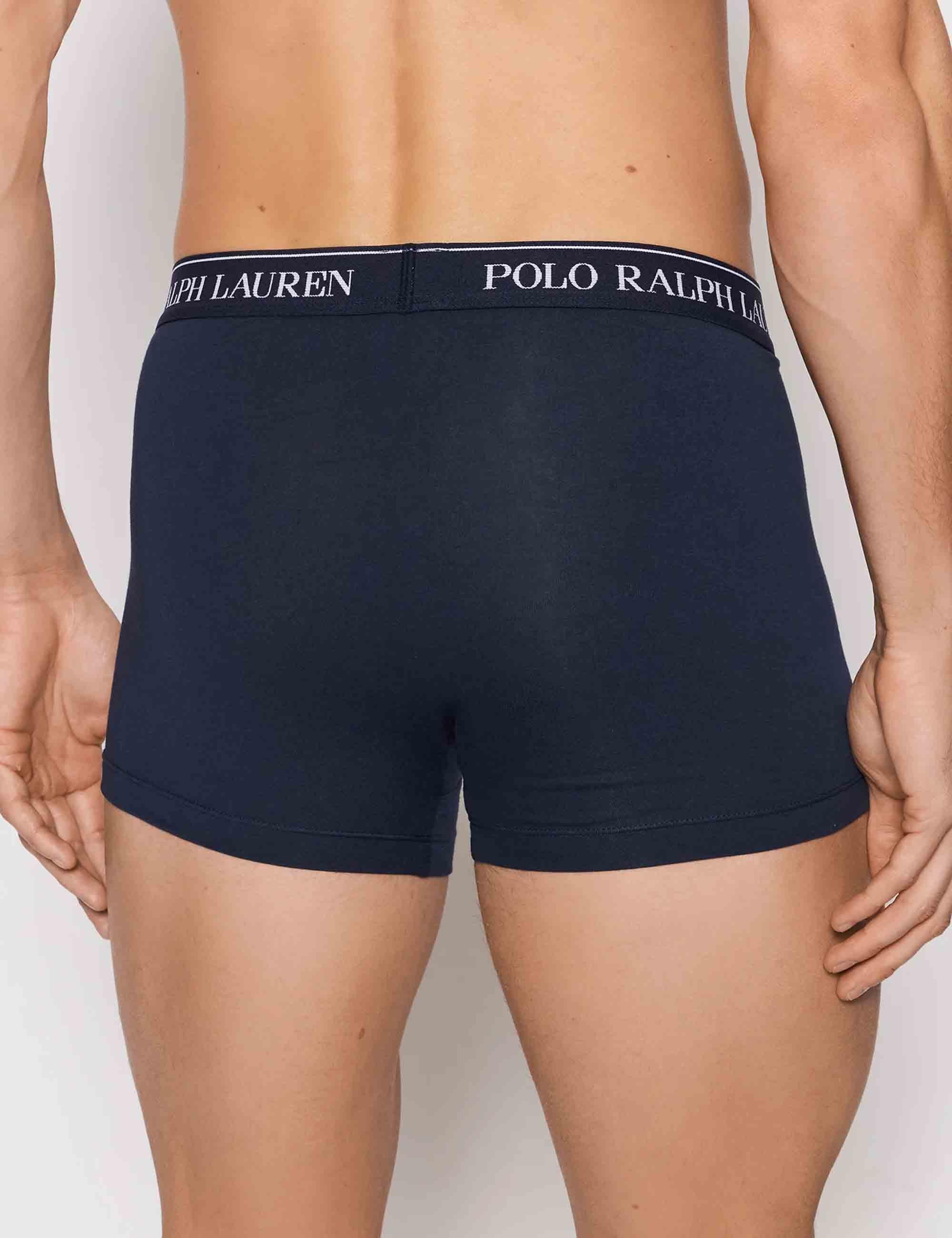 Boxer in puro cotone blu con elastico Set di 3 714835885004 NVY Polo Ralph Lauren 