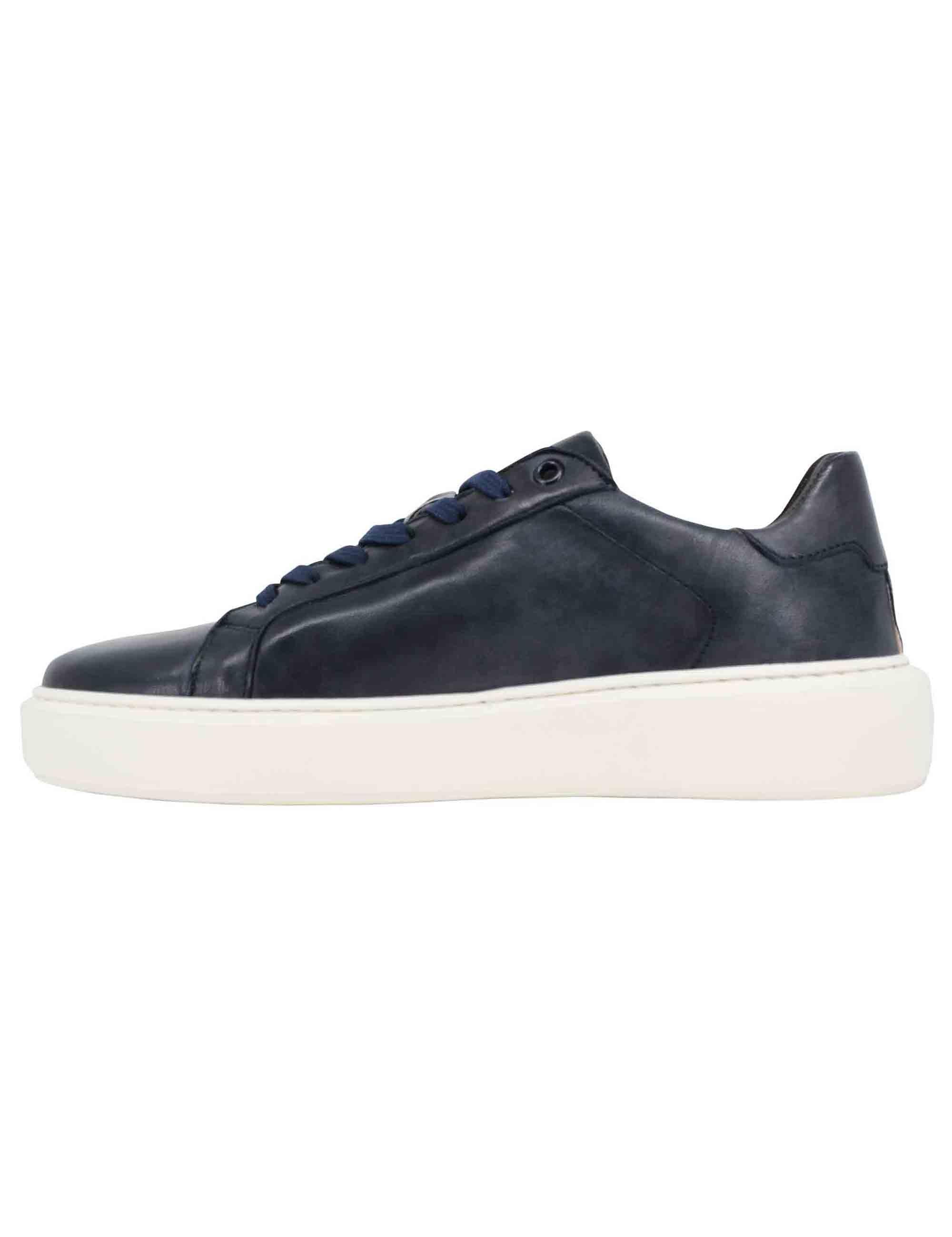 Sneakers uomo in pelle blu con suola alta ulta light SP4050 002 Spatarella 