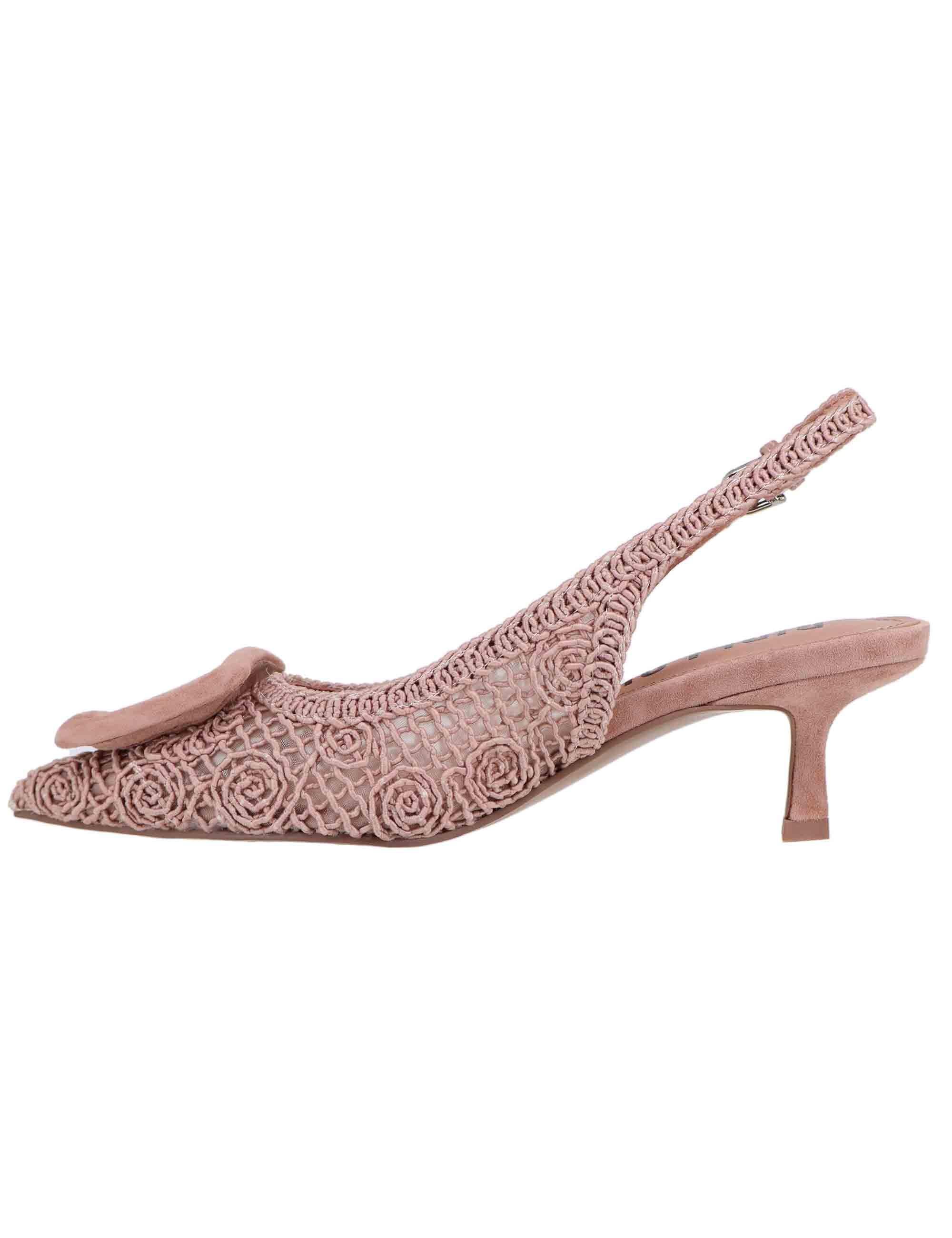 Slingback Dalila donna in macrame nude 652Z61VK 018 Bibi Lou 