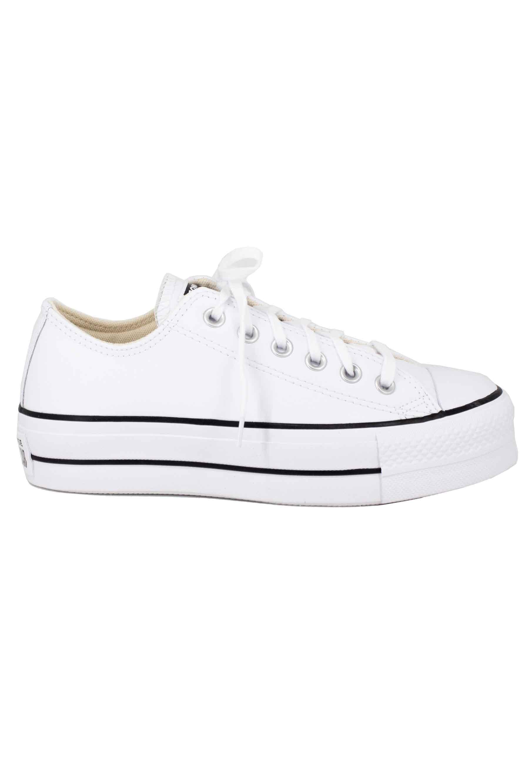 Sneakers donna Chuck Taylor in tela bianca con fondo zeppa CHUCK TAYLORD 561680C Converse 