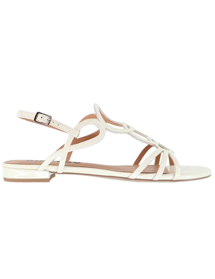 Sandali flat donna Nora in vernice bianca con cinturini 692Z21VK 100 Bibi Lou 
