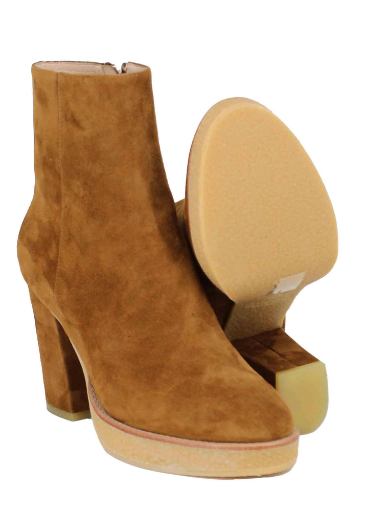 Stivaletti donna in camoscio cuoio con plateau in para Biot 355T30BK 014 Lola Cruz 