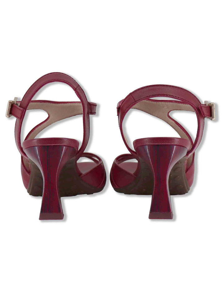 Sandali donna in pelle bordeaux con cinturini regolabili e tacco medio HV264814 CEREZA Hispanitas 