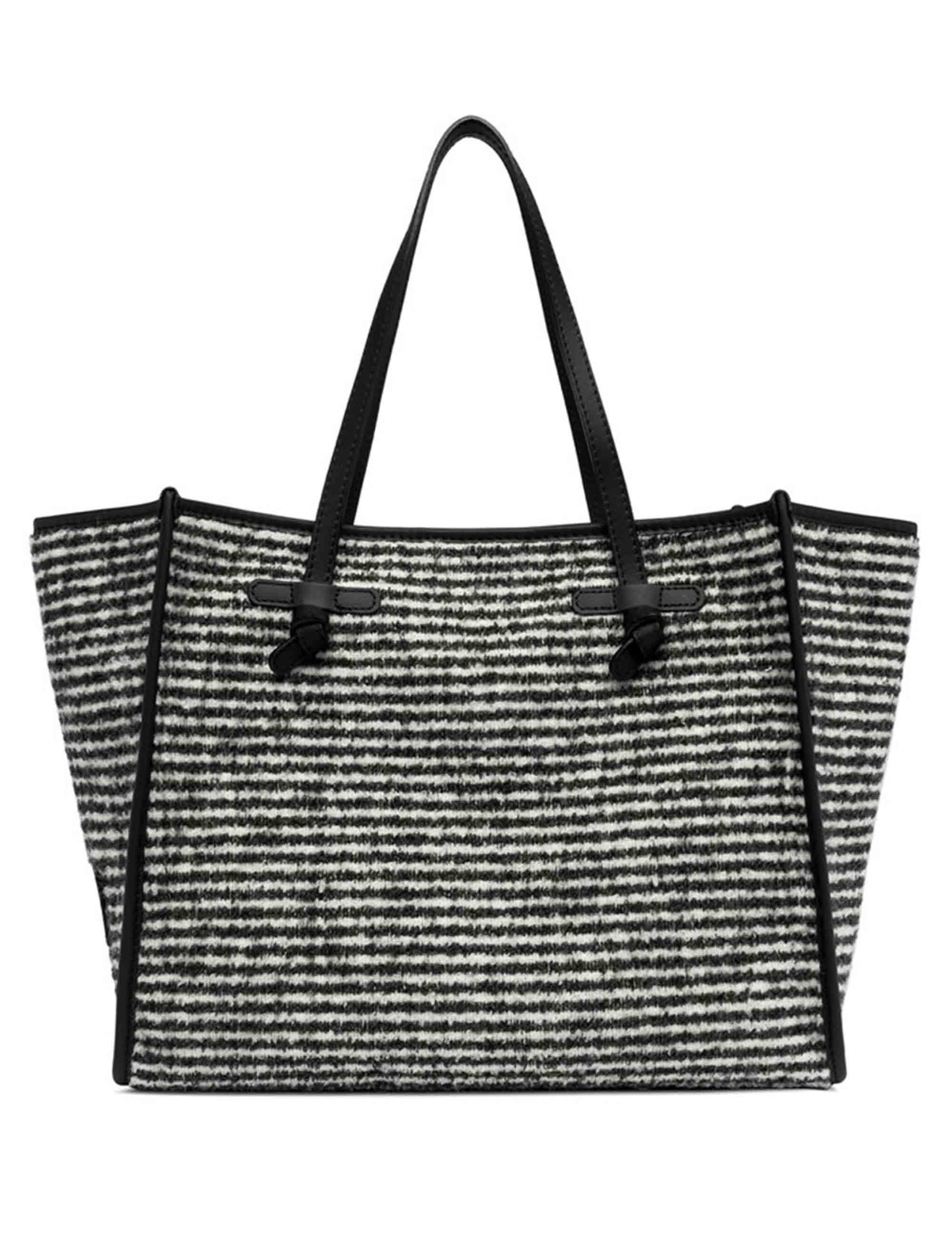Shopping bag donna in tessuto lana nero BS6850 PULLOVER 17825 Marcella Club 