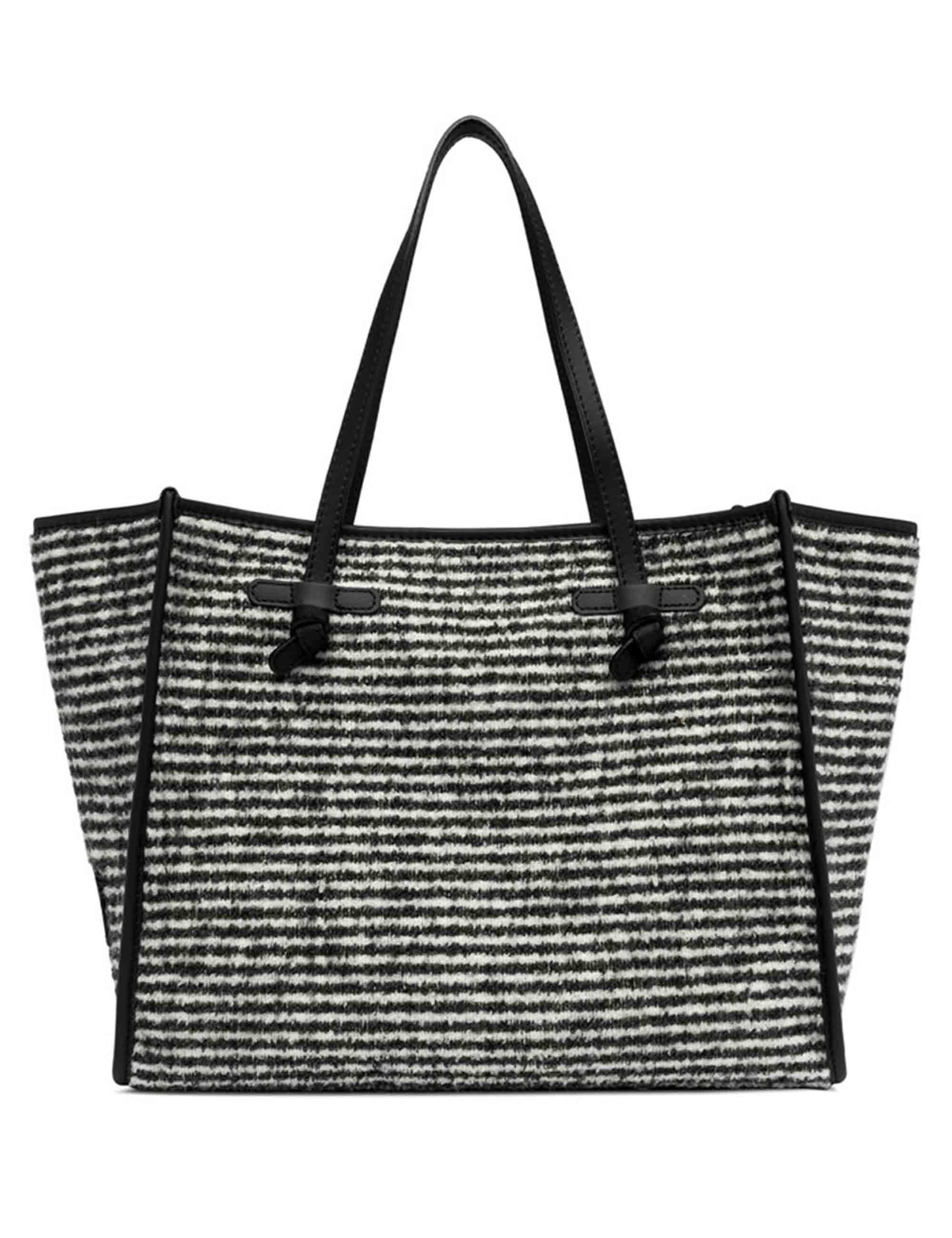 Shopping bag donna in tessuto lana nero BS6850 PULLOVER 17825 Marcella Club 