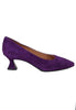 Escarpins femme en daim violet avec décolleté en forme de cœur, modèle SPK2103 037.