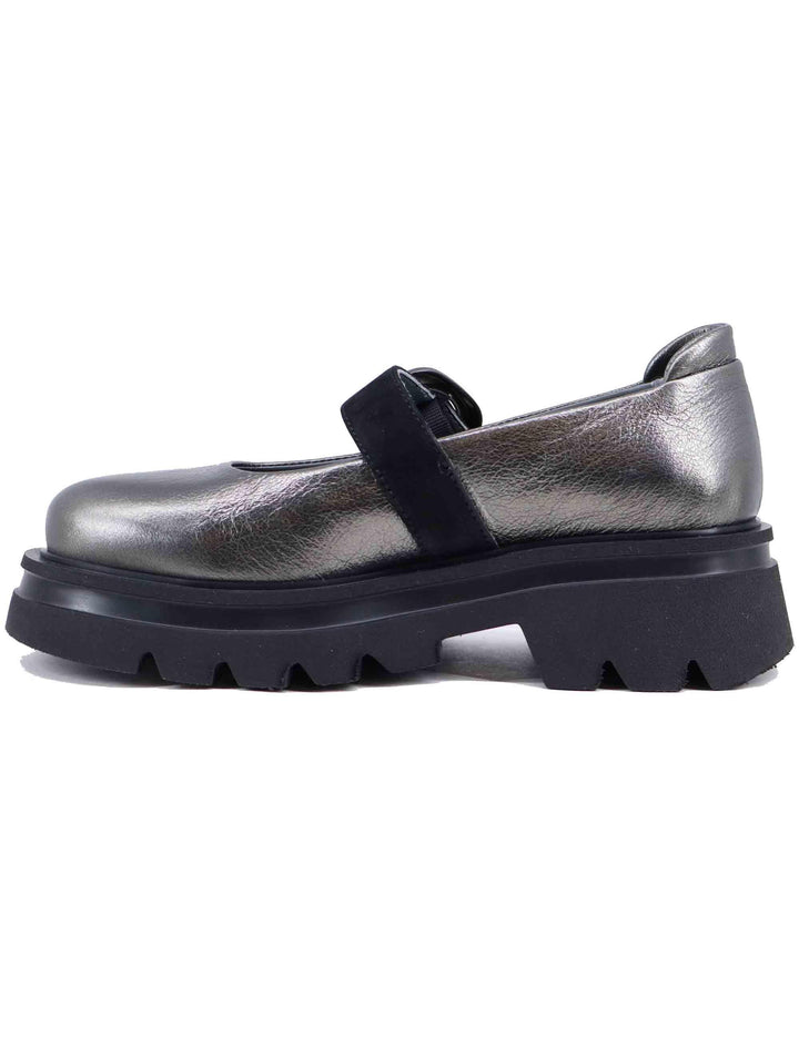 Ballerine donna in pelle argento con suola carrarmato DOLL BIE 023 Patrizia Bonfanti 