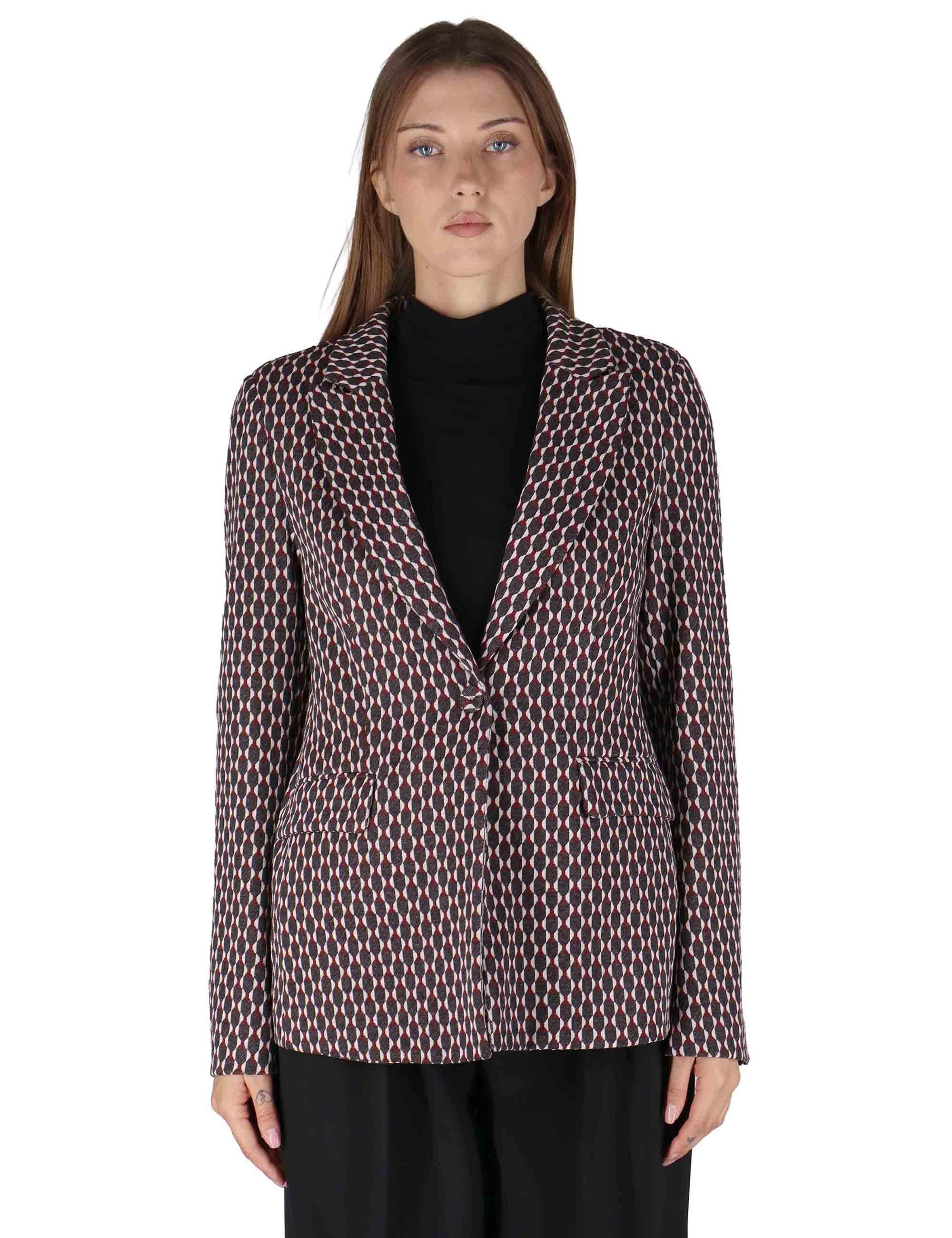 Giacche donna in jersey grigio monopetto un bottone JABGA0025-F1097 9205 Justmine 