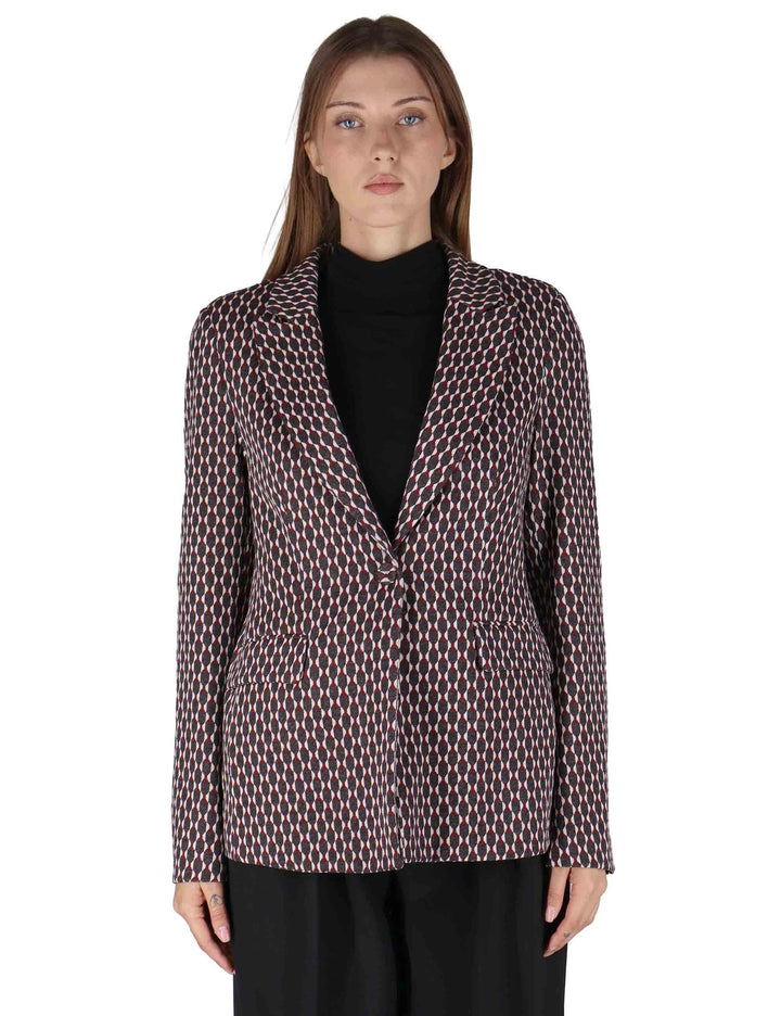 Giacche donna in jersey grigio monopetto un bottone JABGA0025-F1097 9205 Justmine 