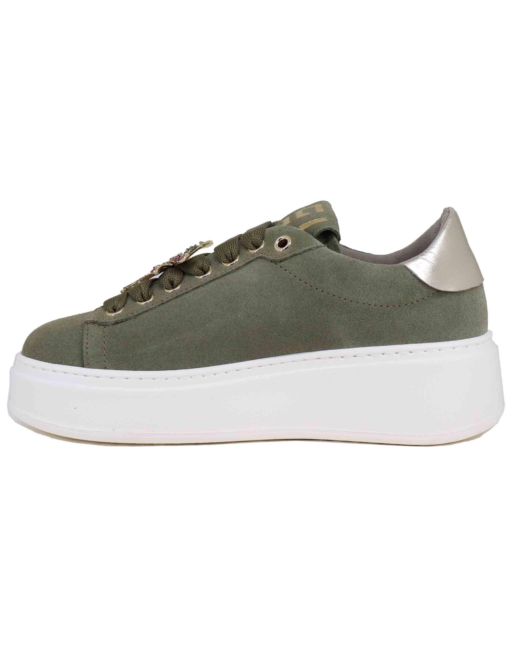 Sneakers donna in camoscio verde PIA 232A Gio + 