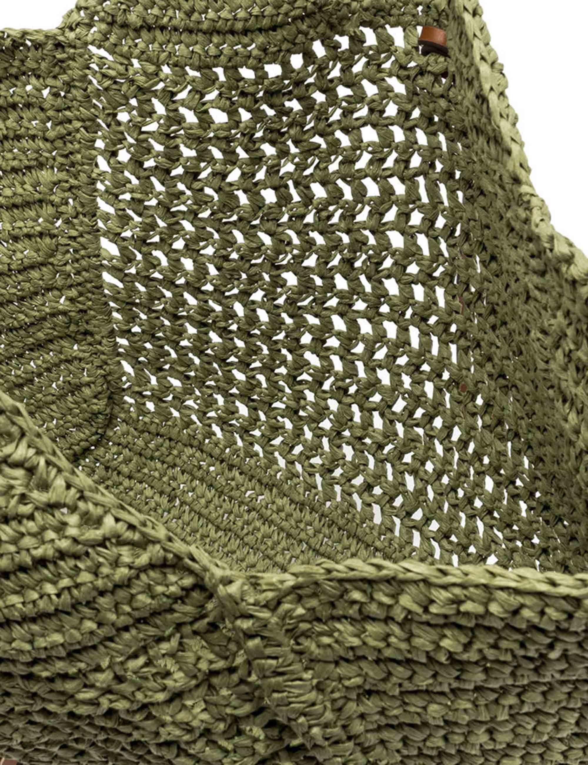 Borse donna Nefeli in rafia verde con chiusura cordoncino BS11953 COMM STR-CRCH 11730 Gianni Chiarini 