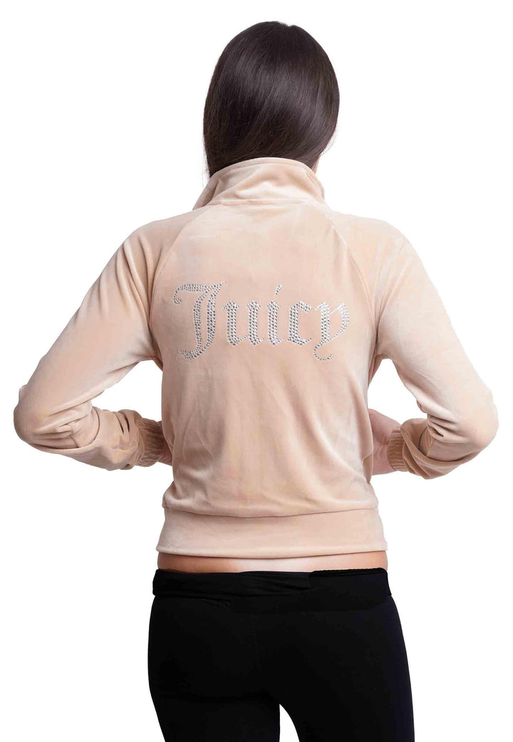 Felpa donna Diamond in velluto beige con strass VEJH70052WPF J64 Juicy Couture 