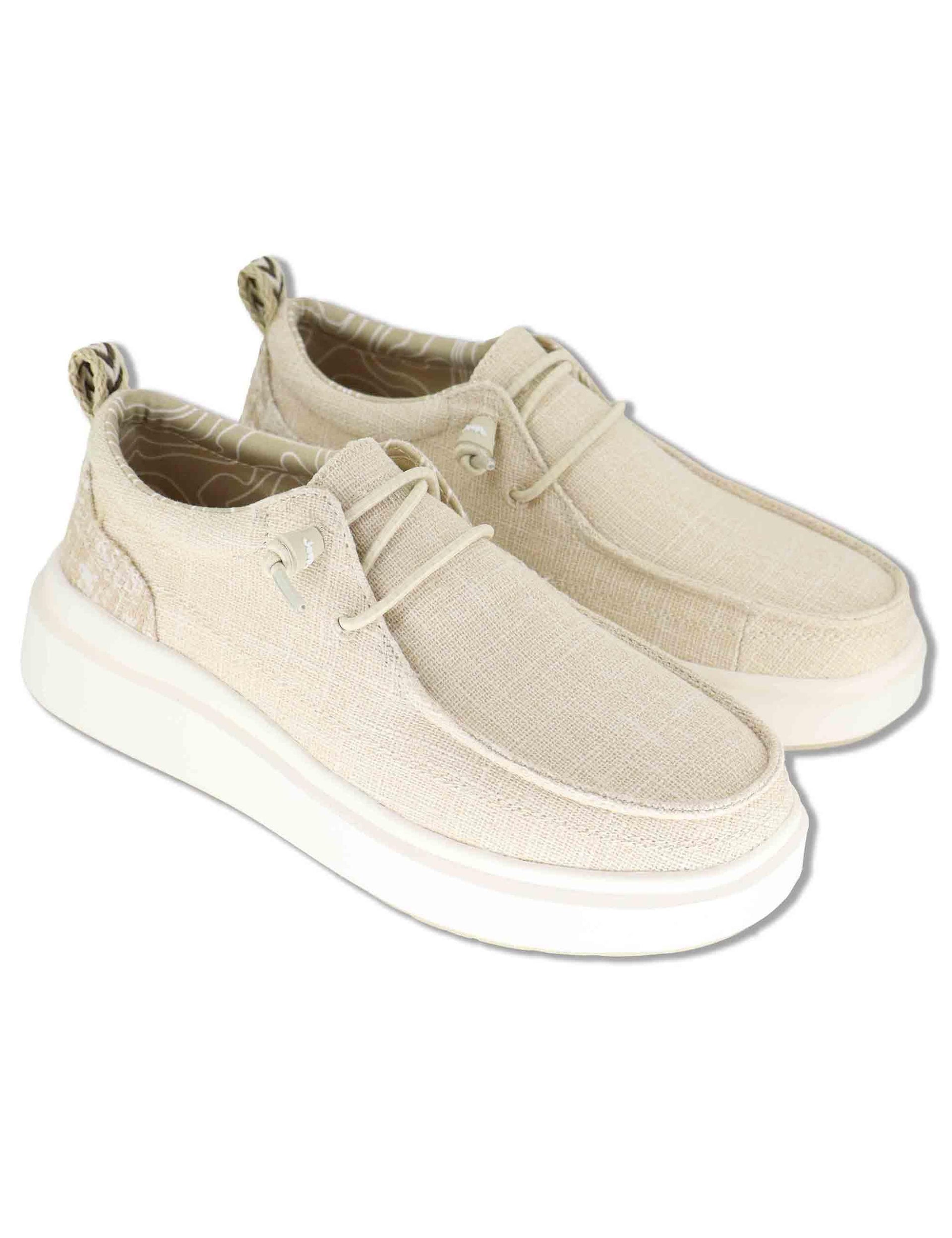 Sneakers donna Nature Wallabee in tessuto beige con lacci elastici JL61530A 023 Jeep 