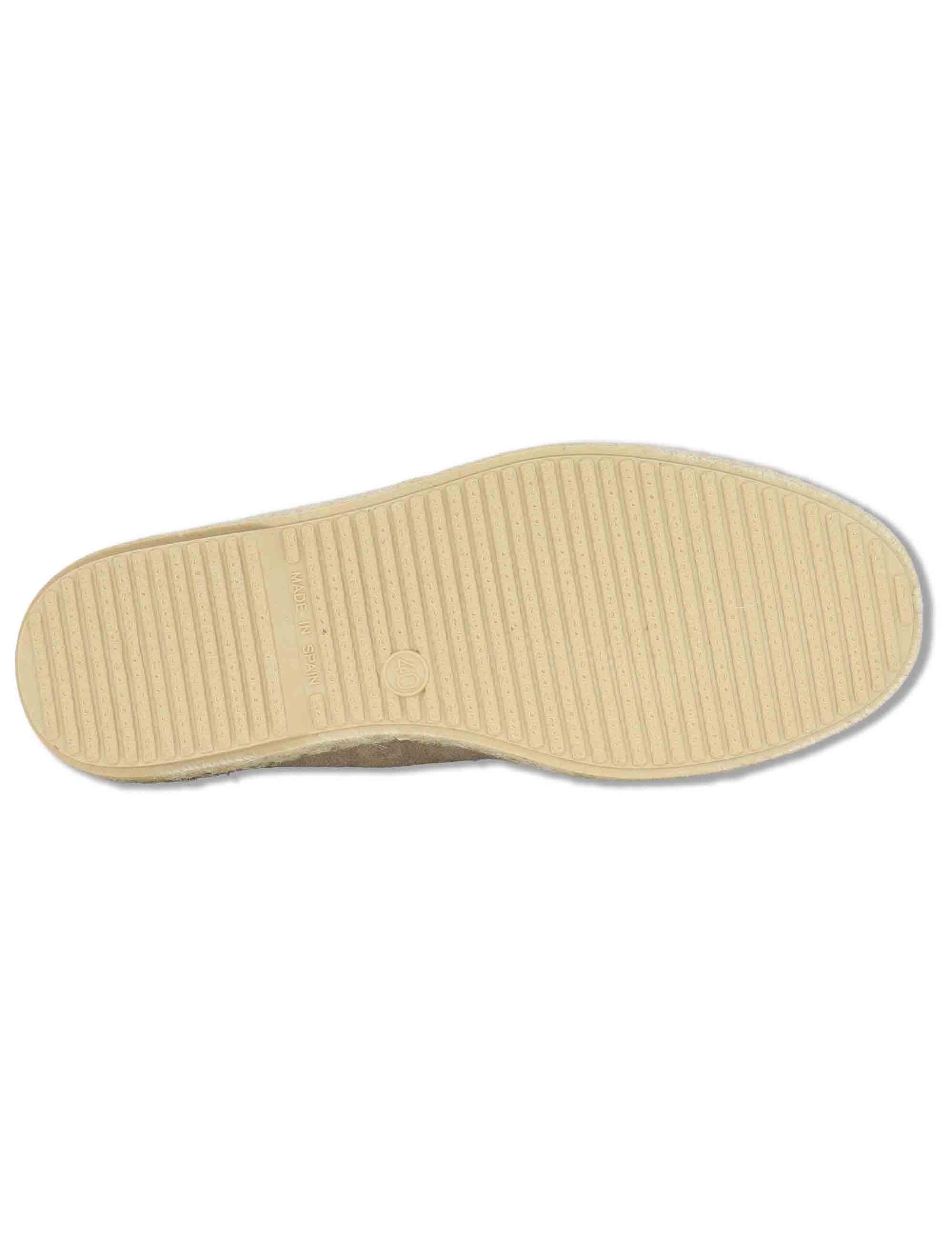 Mocassini espadrillas uomo in camoscio taupe con suola in corda TRACK 028 Verbenas 