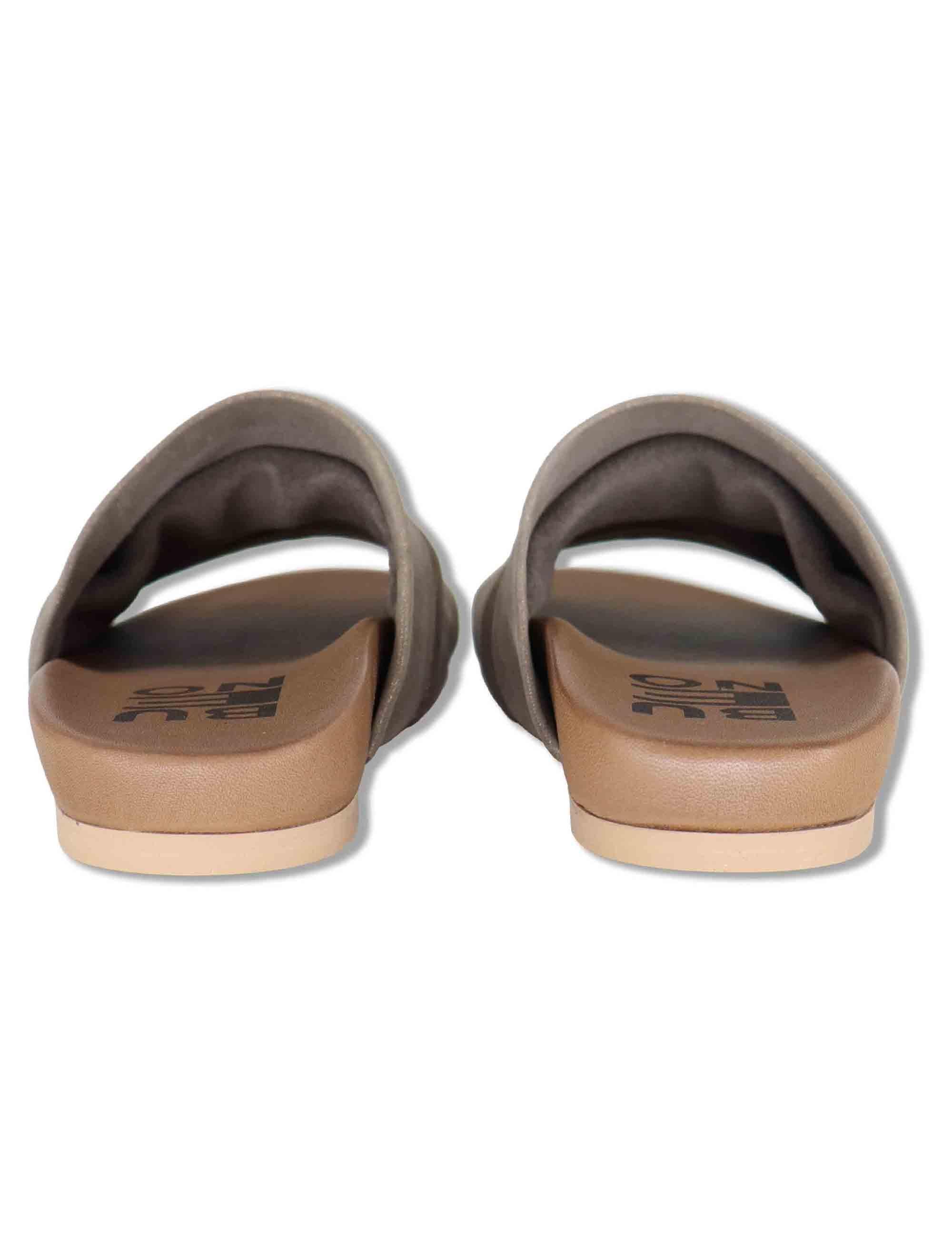 Sandali donna in tessuto argento con fussbett in pelle senza cinturini WG2401 200158 Bueno 