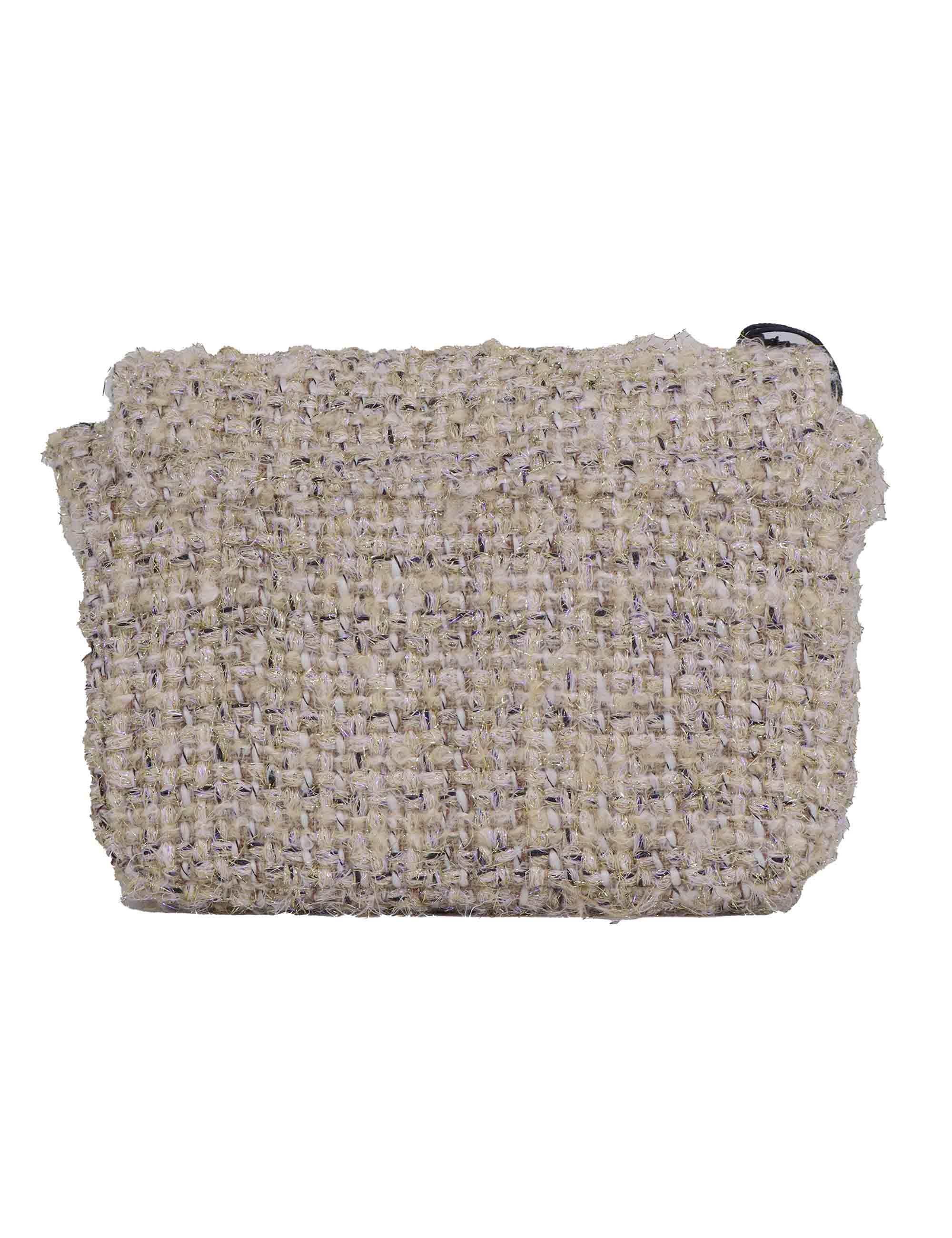 Borse pochette donna in tessuto beige con tracolla oro URIEL LIMEN Kassiopea 