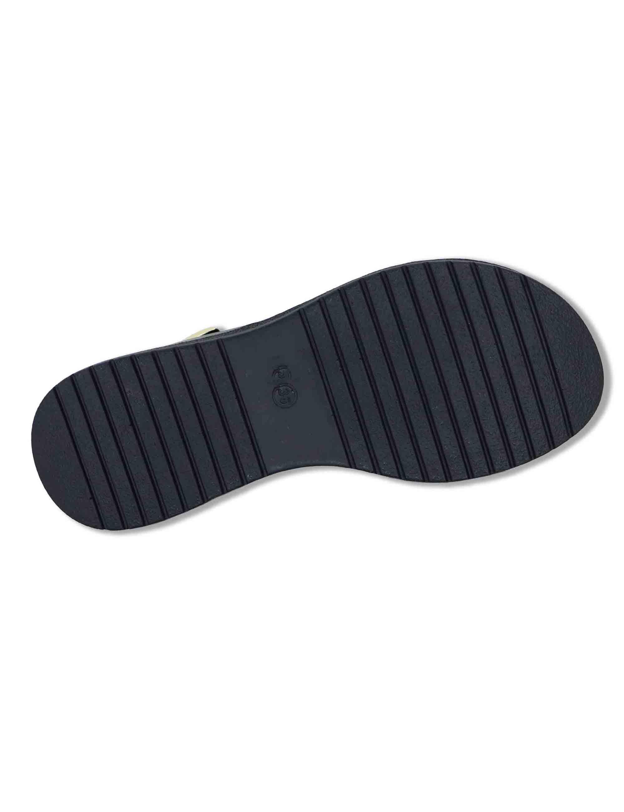 Sandali donna slingback in pelle nera con zeppa e cinturino regolabile SP261354 001 Spatarella 