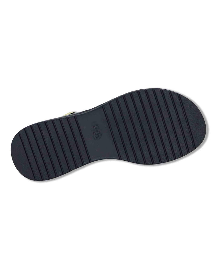 Sandali donna slingback in pelle nera con zeppa e cinturino regolabile SP261354 001 Spatarella 