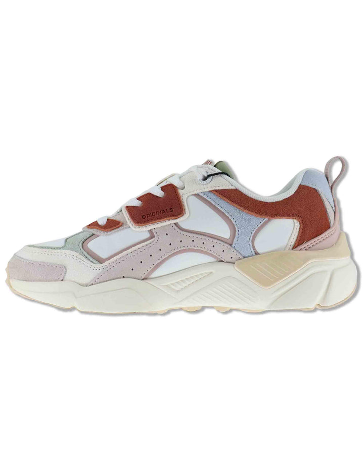 Sneakers donna in pelle e tessuto off white con suola alta GARNER 071 Colmar 