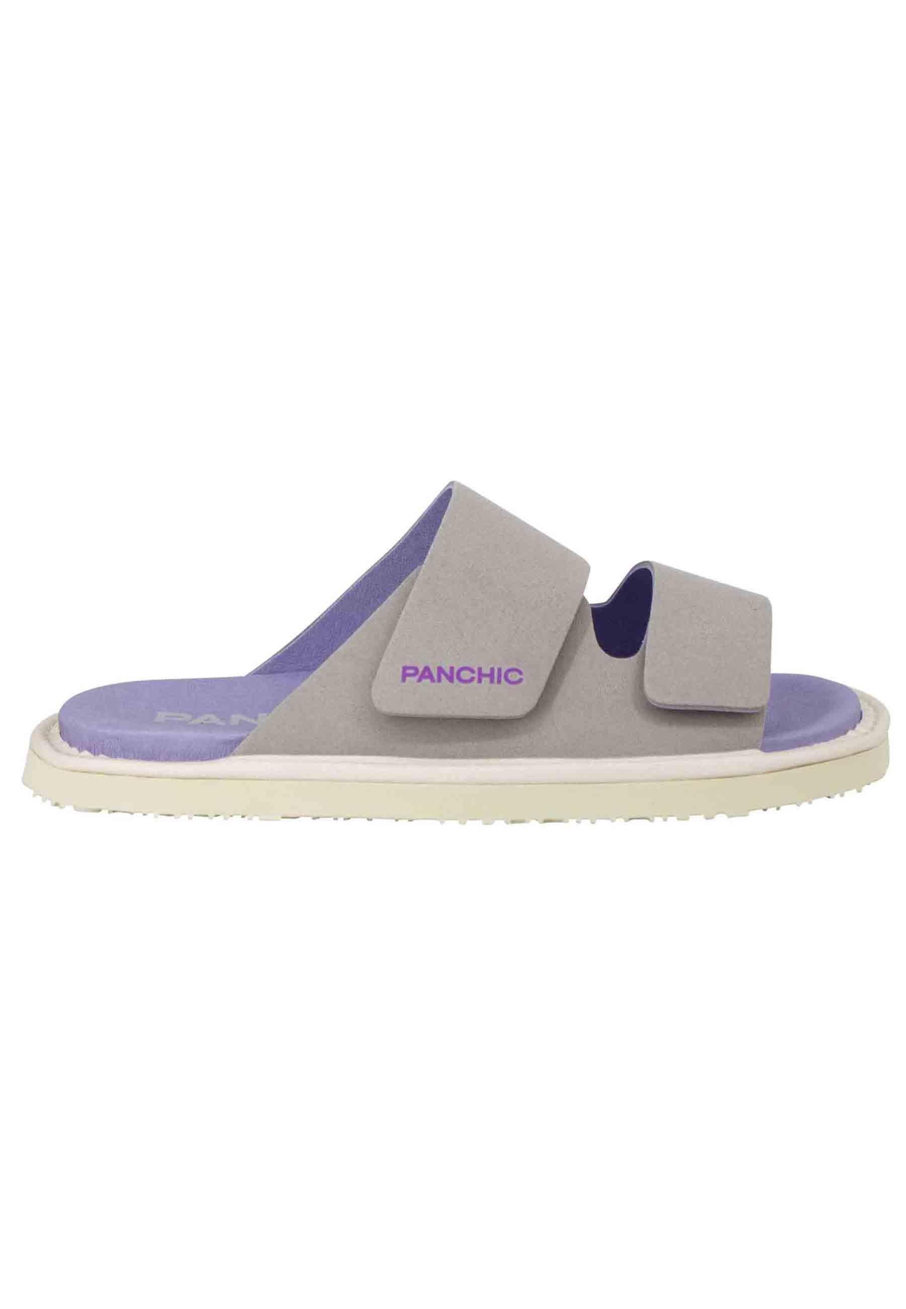 Sandali donna a doppia fascia in tessuto grigio fondo gomma 0009V001 P65 W003G Panchic 